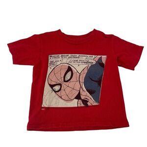 Junk Food Spider Man T-Shirt Marvel Toddler Size 2T Red Comic Graphic Casual Top